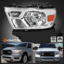 Left Driver Side Headlight Fits 2019-2024 Dodge Ram 1500 Replacement Lamp 19-24