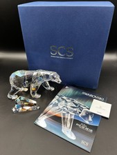 Swarovski 2011 SCS Crystal  SIKU POLAR BEAR  Figurine & Plaque #1053154 NMIB