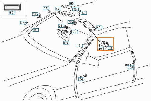 Sun Visor Trim Caps Set for Mercedes R129 SL Class 1994-2001 Mushroom Beige - Picture 4 of 5