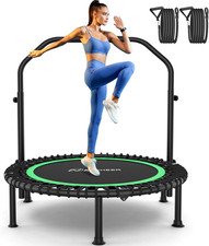 Bungee Rebounder Trampoline, 40" Foldable Fitness Trampoline with Resistance Ro