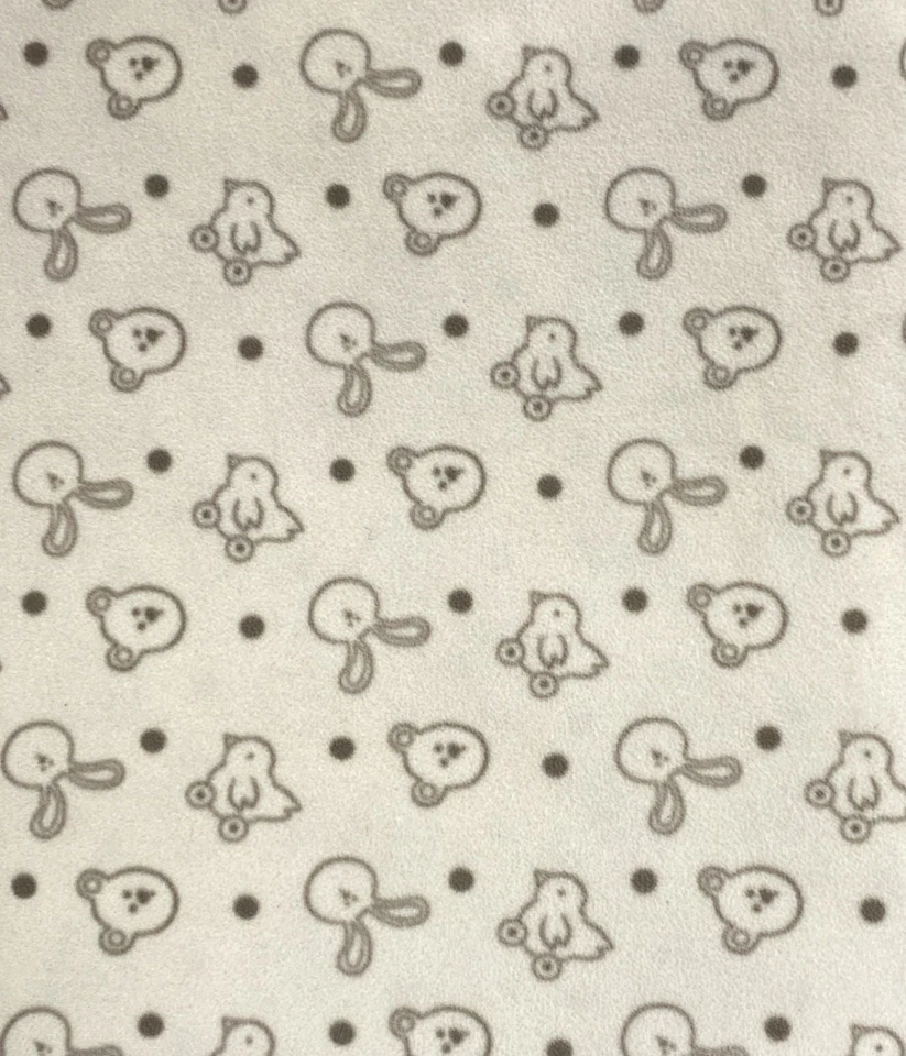 Vintage Cherokee Baby Blanket Bear Bunny Head Toy Duck Cream Thin Fleece Lovey - Image 3 of 4