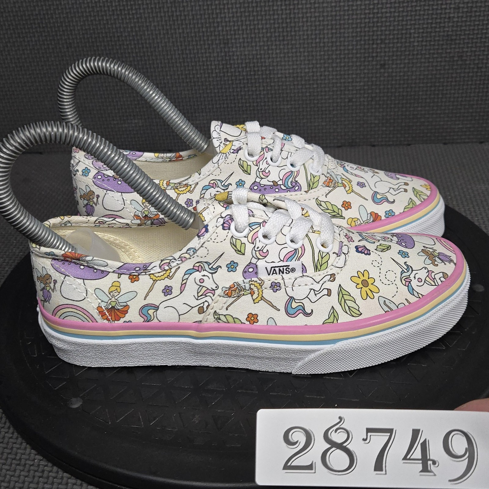Vans Shoes Girls Size 2 Unicorn Fairy Rainbow White Canvas F