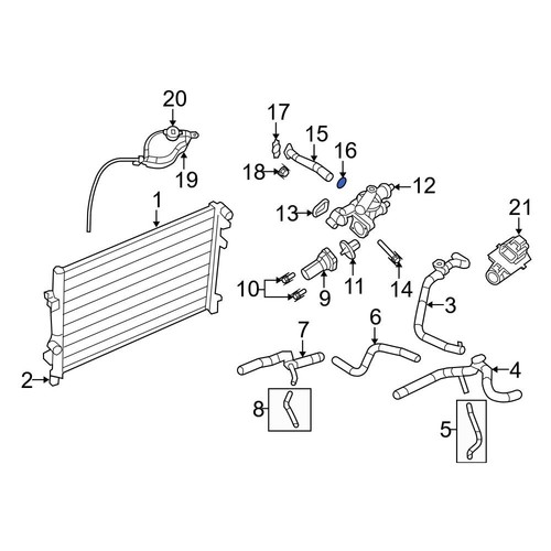 For Dodge Avenger 20082012 Dodge 4884873AA Engine Coolant Inlet Flange