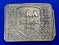 Nra National Riffle Association Belt Buckle - 2 Million Club Membership Gun Shot