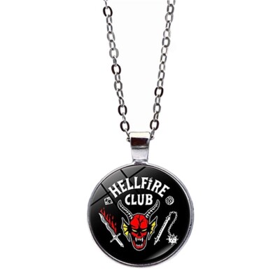 Hellfire Club Themed Glass Dome Pendant Necklace
