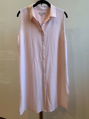 Joan Vass Studio Womens Sleeveless T-Shirt Dress Button Down Pink Size Large | eBay Joan Vass Studio Womens Sleeveless T-Shirt Dress Button Down Pink Size Large | eBay
