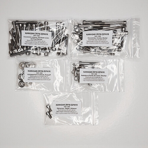 Kit vis allen moteur inox Kawasaki Zephyr ZR 750 1991-1999