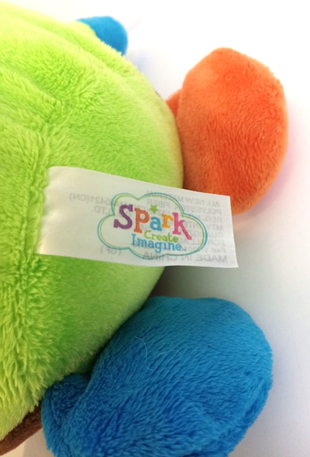 Spark Create Imagine Stuffed Animal Puppy Dog 8 Inch Green Rattle Inside Plush - Picture 4 of 5