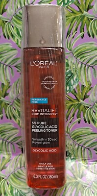 Loreal Revitalift 5% Pure Glycolic Acid Peeling Face Toner 6 OZ. New & Sealed!!!