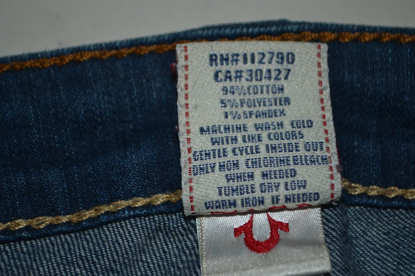 True Religion Women's Wendy Straight Pocket Flaps Dark Blue Jeans Sz 29x34 thumbnail 10