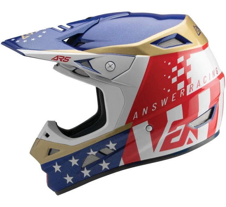 NEW ANSWER RACING AR5 RALLY HELMET, RED/WHITE/BLUE, X-LARGE, 446335 - Image 3 of 4