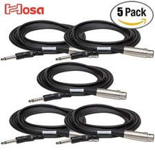 5-PACK Hosa PXF-115 XLR-F to 1/4" TS Male Unbalanced Interconnect Cable 15FT