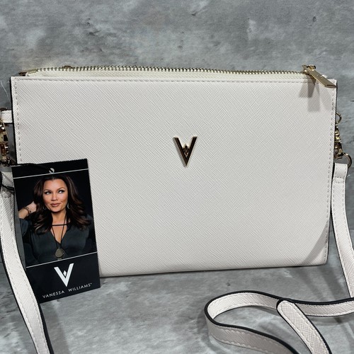 Vanessa Williams Off White Lush Clutch Schultertasche mit Riemen Neu mit Etikett - Bild 2 von 10