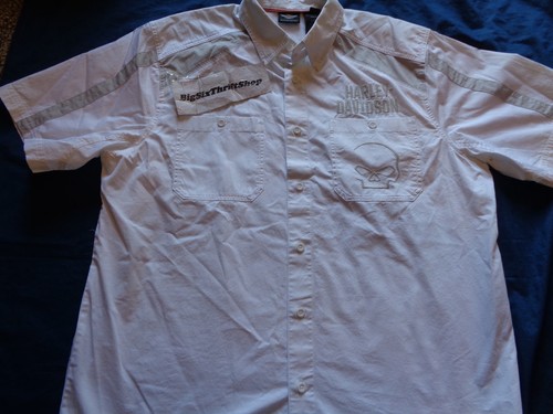 Harley Davidson Button Front H-D-PERFORMANCE FREEDOM Vented Shirt Mens XL Skull
