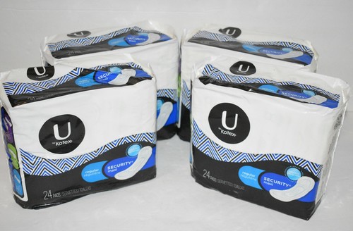 Lot Of 4 U By Kotex Security Maxi Pads Regular Unscented 24 Ct Ebay
