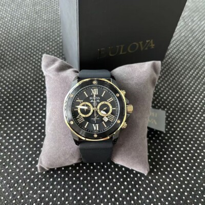 Bulova Marine Star 98B278 Men's Quartz Chronograph Watch Black