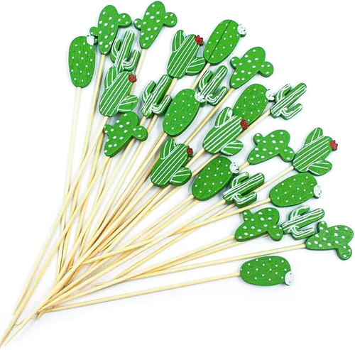 100PCS Bamboo Sticks Cocktail Picks,4.7 Inch Handmade Bamboo Toothpicks Fruit Ka