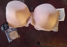 BRA MULTI-WAY OR STRAPLESS BEIGE SZ 36B PUSH UP SEAMLESS BONED NEW TAGS