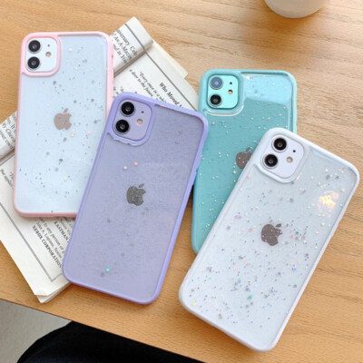 Candy Color Glitter Star Clear Soft Case Back Cover For iPhone 13 12 11 Pro  Max