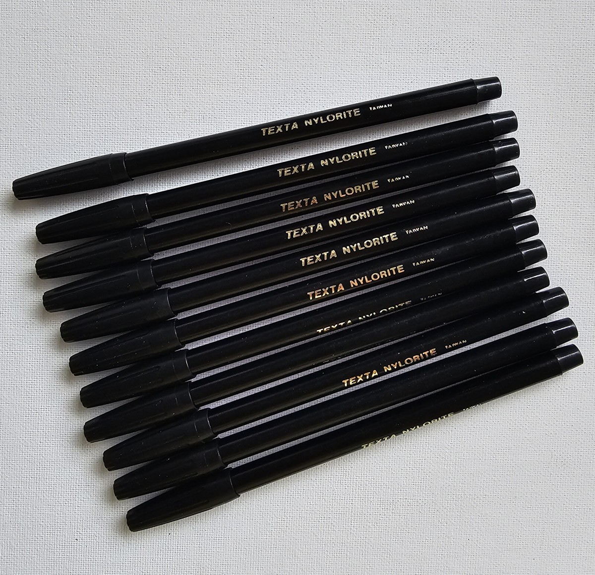 Pack Vintage Texta Nylorite Black Markers (11) Made In Taiwan