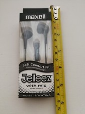 Maxell Jelleez Earbuds with Mic Black Soft Comfort Fit Wired In Ear Lightweight