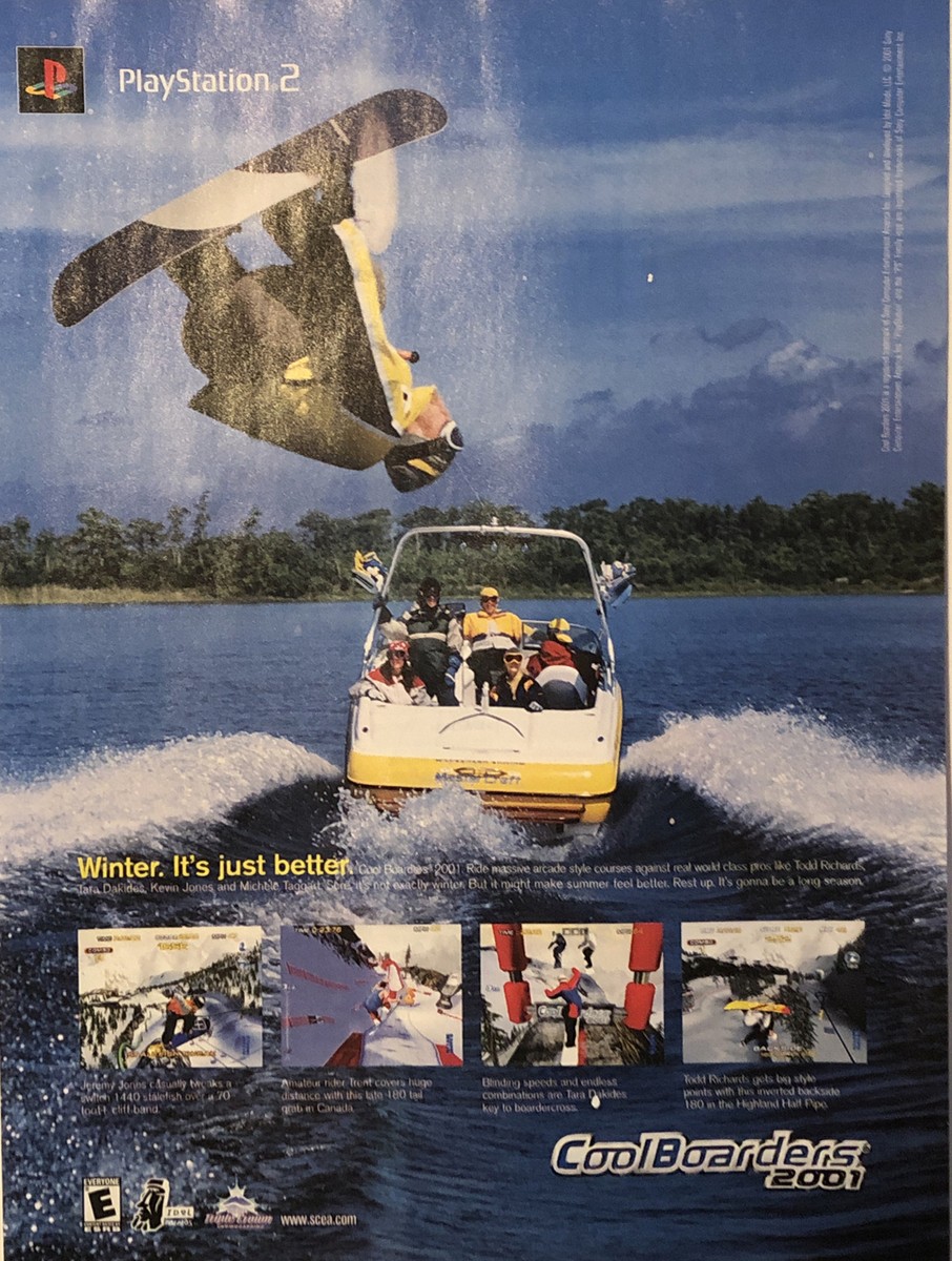2001 Cool Boarders PPINT AD Video Game Promo Advertisement VTG