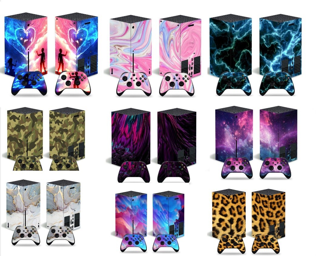 Skin Xbox Series X anti-traces de doigts et poussière avec 2 stickers