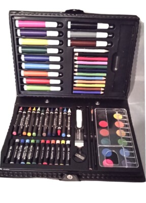 1998 Art Set Artist Kit 67 Pc Drawing Sketching Pastel Water Color Assortment 