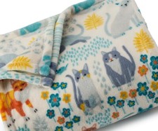 Kitty Cats Blue Soft Plush Throw Blanket 5' x 6 ft - The Big One - New