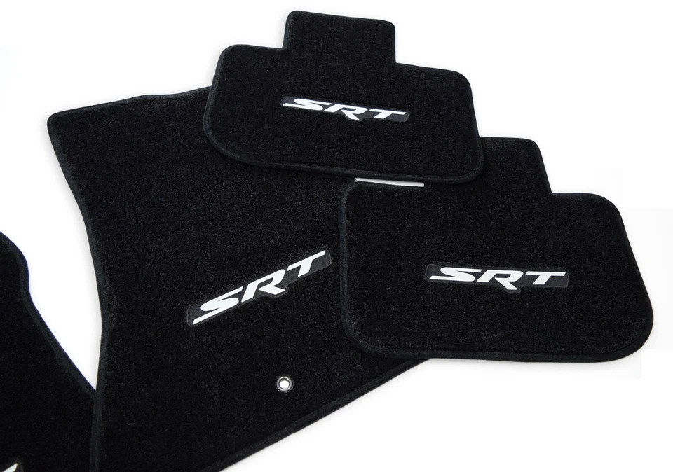 Dodge Charger SRT Floor Mats Black 4 Logos Licensed Upgrade Premium 32oz InStock - Imagem 4 de 4
