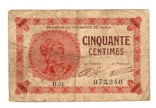 Notgeld Paris (France) 50 Centimes 1920 Pirot 97-10
