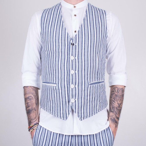 GILET UOMO A RIGHE. MADE IN ITALY. 100% COTONE. | eBay