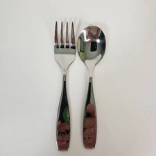 Annova SS Children Stainless Flatware 2 Pieces Fork Spoon Kids 5..5"  Daycare