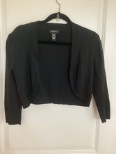 Women’s Spencer Black Bolero Jacket With 3/4 Sleeves Size Medium Nwot
