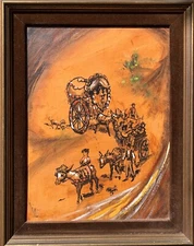 Mid 20th Century USA Artist Beautiful Monogramist Postimpressionism Oil Painting