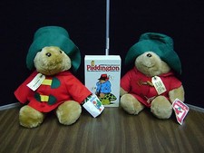 Paddington Bear Lot Plush x 2 and Book Set   LOOK  