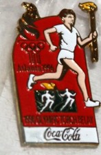 Vintage 1996 ATLANTA OLYMPICS - OLYMPIC TORCH RELAY Lapel Pin - Coca-Cola