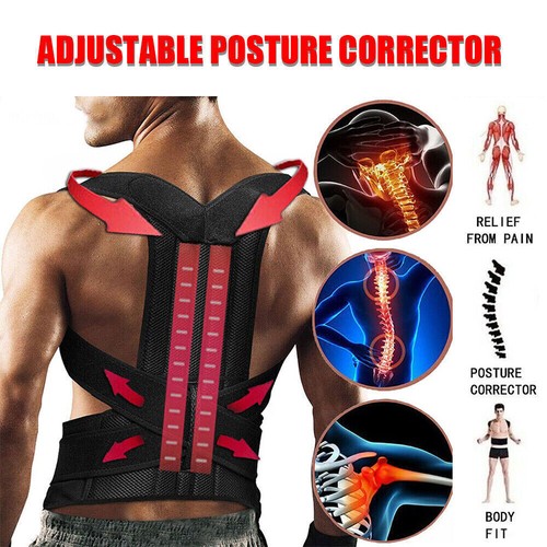 Medical Scoliosis Posture Corrector Spine Back Support Shoulder Brace Belt - Picture 5 of 11