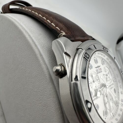 Sector 250 Chrono Alarm Sapphire Crystal Leather Brown Men's Watch, New Battery - Picture 3 of 17