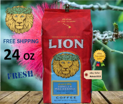 Lion Vanilla Macadamia Nut Coffee Bag Ground Light Roast APG, 24 Oz./1.5lb
