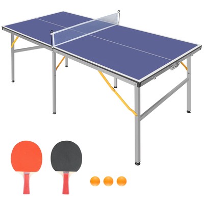 Portable 6ft Table Tennis Set For Indoor Outdoor Pong Table with Net