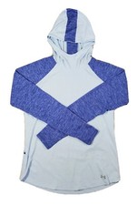 Under Armour Fitted Heatgear Women's M Blue Hood Athletic Track Jacket Stretch