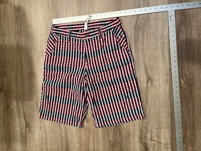 Lululemon Athletica Mens Golf Shorts, Red Check Size 32