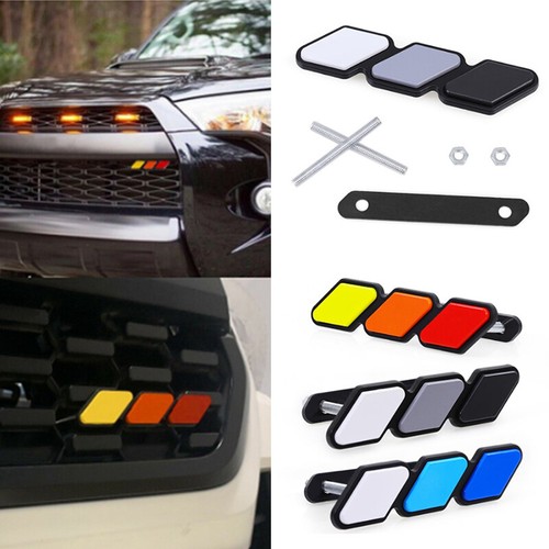 Tri-color 3Grille Badge EMBLEM EOA For Toyota Tacoma 4Runner Tundra FJ RAV4 etc• - Picture 4 of 14