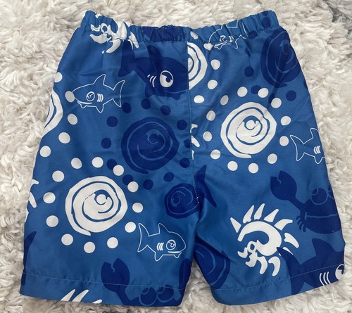 Boys Blue Shark & Crab Swim Shorts Size S/M - Picture 2 of 5
