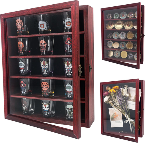 Shadow Box Frame with Removable Shelves, Deep Memory Box Display Case for Collec