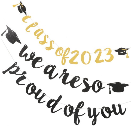 2 Sets Paper Graduation Banner Graduation Background Banner Grad Party Banner - Imagen 9 de 12