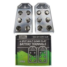 Sky High Car Audio Flat 6 Spot Aluminum Battery Terminals Bolt Down