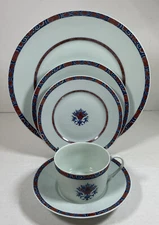 CERALENE RAYNAUD LIMOGES FRANCE "ROUEN CELEDON" 5 Piece Place Setting