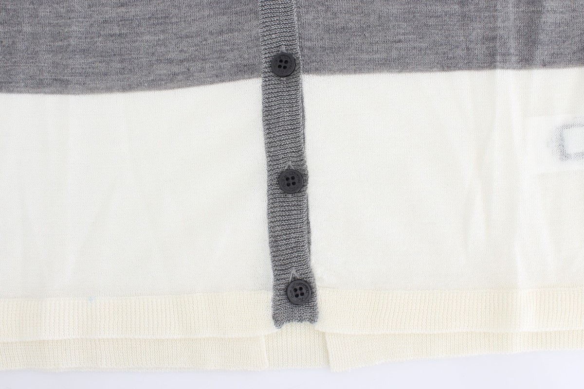C'N'C COSTUME NATIONAL Sweater Cardigan Gray White Wool Blend s